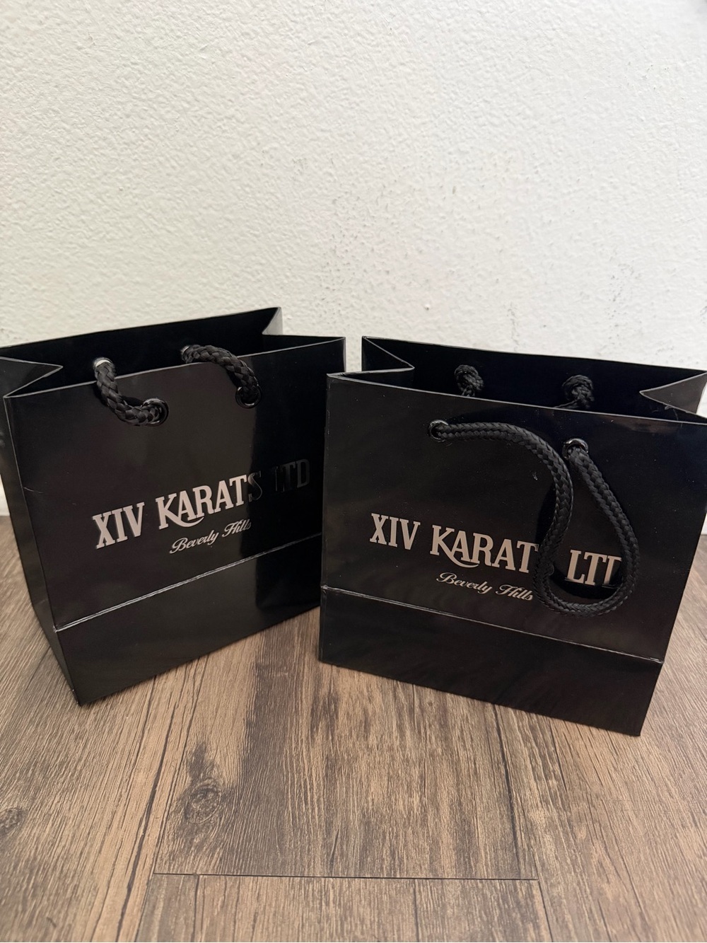 XIV Karats Beverly Hills Jewelry 2 Shopping Bag Gift Bag ReusableTote Paper Bag